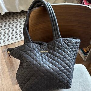 MZ Wallace Gray Quilted Tote Bag Everyday Essential